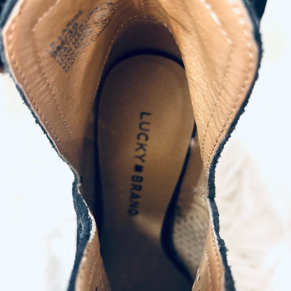 Size 9M Lucky brand Black Larise Perforated Booties. Original Box-EUC - Picture 7 of 10
